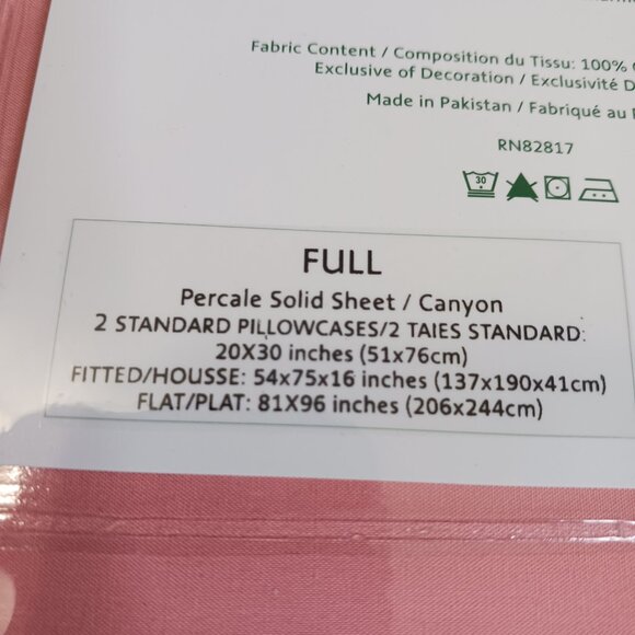 Lacoste Sheet Set Canyon Orange 4pcs 100% Cotton size Full - Picture 2 of 10